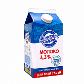 Молоко питьевое пастеризованное Минская марка жир 3,3%, 1,5л