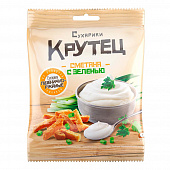 Сухарики пшенично-ржаные Крутец со вкусом сметана с зеленью, 80г