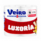 Бумага туалетная Veiro Luxoria 3-х слойная, 4 рулона