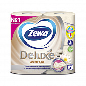 Бумага туалетная Zewa делюкс аромат персик 3 слоя, 4 рулона