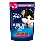 Корм консервированный Felix Аппетитные кусочки для кошек с ягненком, 85 г