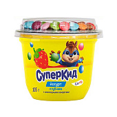 Йогурт для детского питания Савушкин обогащенный витаминами Клубника и конфеты 2%, 103г