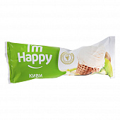 Мороженое пломбир I'm Happy Киви 12% вафельный рожок, 70г
