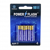 Батарейки Power Flash Super Alkaline АAА, 4шт