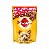 Корм консервы Pedigree для взрослых собак мини пород С говядиной и овощами в соусе, 85г