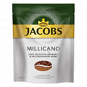 Kофе растворимый сублимированный Jacobs Millicano с добавлением молотого кофе, 200г