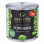 Горошек зеленый консервированный Gustus высший сорт, 400г