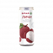 Напиток безалкогольный газированный с содержанием сока Spar со вкусом личи низкокалорийный, 0,33л