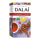 Напиток чайный Dalai Cranberry rooibos с ароматом клюквы, 25х1,5г