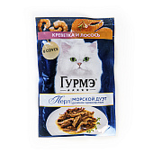 Корм для кошек влажный Гурмэ Перл в соусе креветка лосось, 75г