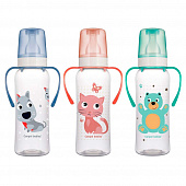 Бутылочка для кормления Canpol babies Cute Animals с пластиковой ручкой 12+, 250мл