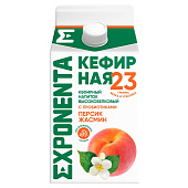 Напиток кефирный Exponenta обезжиренный обогащен белком персик жасмин, 450г