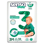 Подгузники Senso Baby Sensitive размер 3 Midi 4-9кг, 56шт
