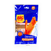 Перчатки латексные Big City Оптима оранжевые размер M