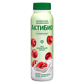 Биойогурт питьевой АктиБио обогащенный бифидобактериями ActiReg яблоко вишня финики 1,5%, 260г