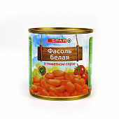 Фасоль Spar белая в томатном соусе, 400г