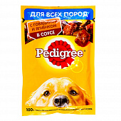 Корм консервированный Pedigree для взрослых собак всех пород говядина и ягненок в соусе, 85г